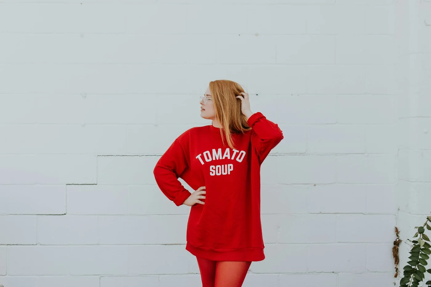 Woman in a layered outfit outdoors